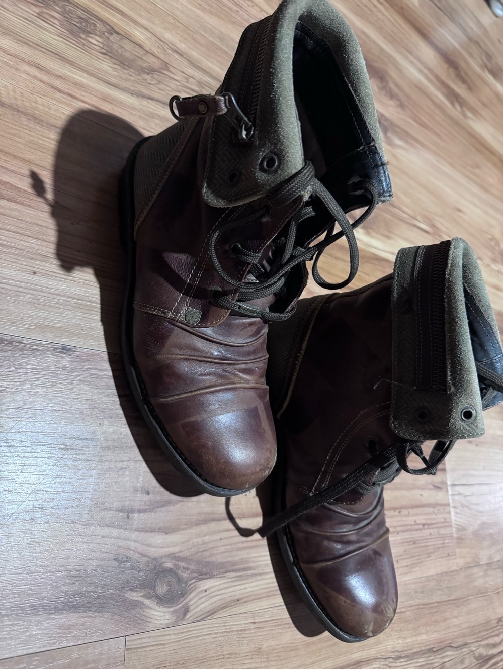 Men's Dark Brown Leather Lace-Up Ankle Boots